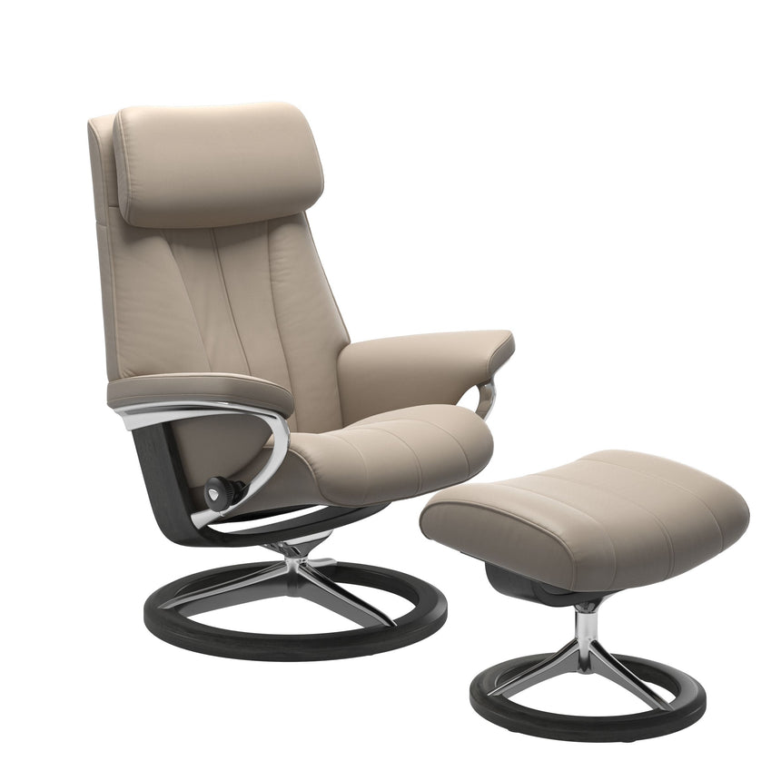 Paul Recliner - Signature Base - Paloma Mushroom - Grey Wood