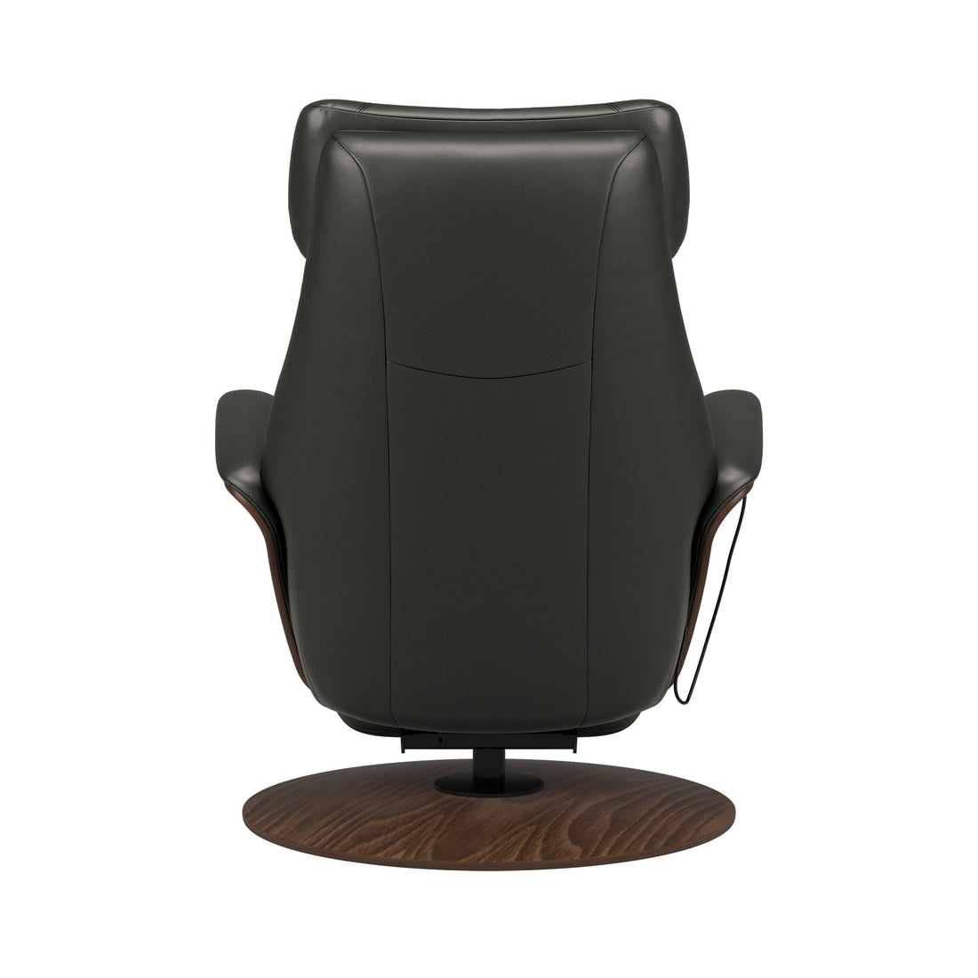 Stressless Adam Recliner in Paloma Black, Walnut, back view