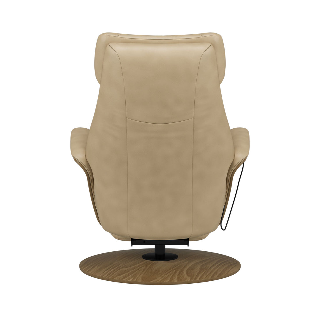 Stressless Adam Recliner in Paloma Fog, Smoked Oak, back view