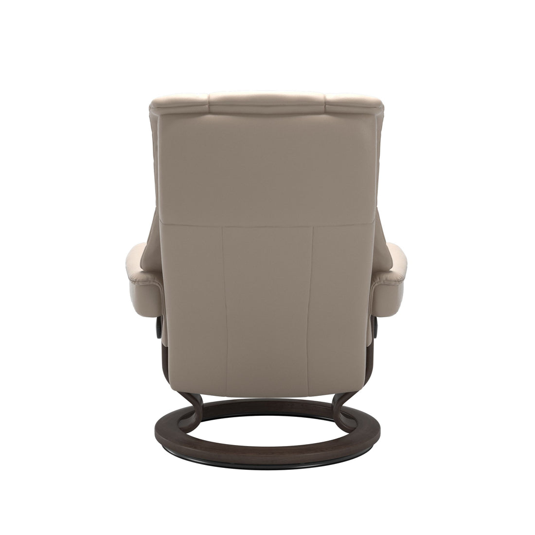 Stressless Mayfair Recliner Classic Base in Cori Vanilla, Wenge, back view