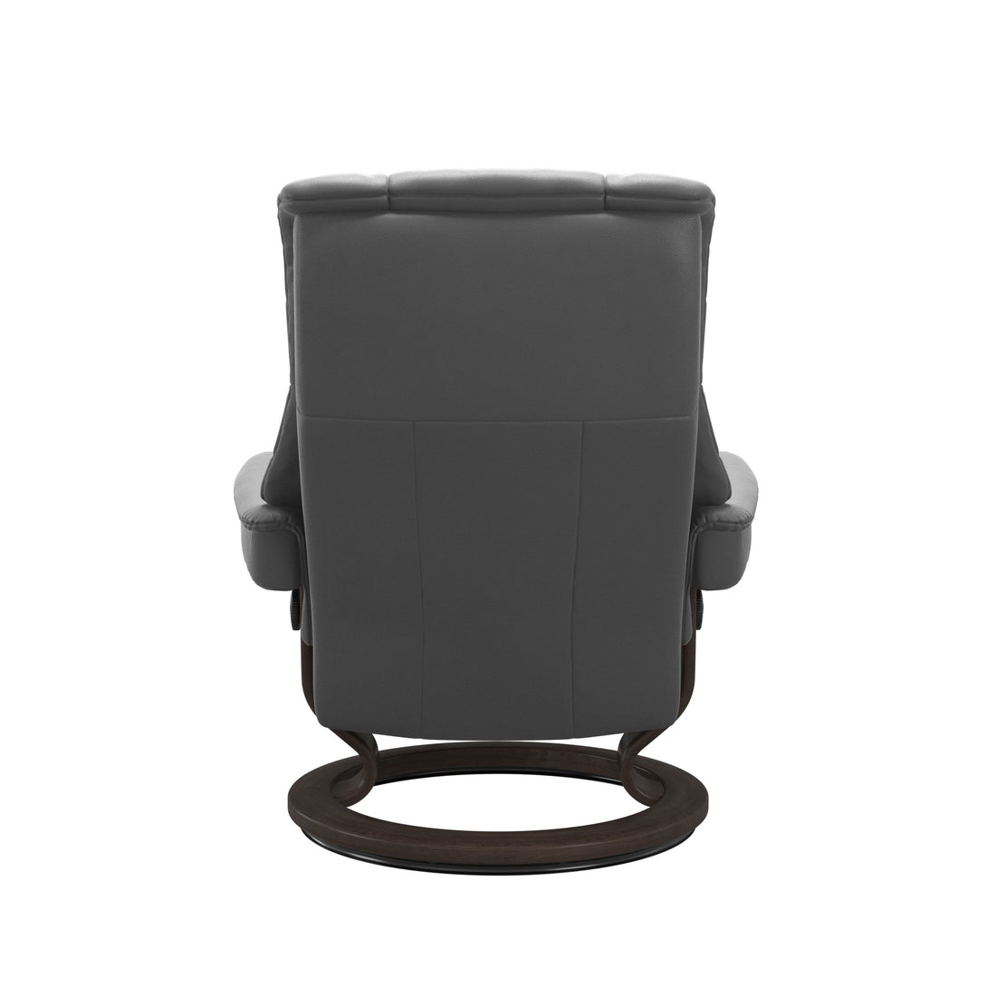 Stressless Mayfair Recliner Classic Base in Cori Grey, Wenge, back view