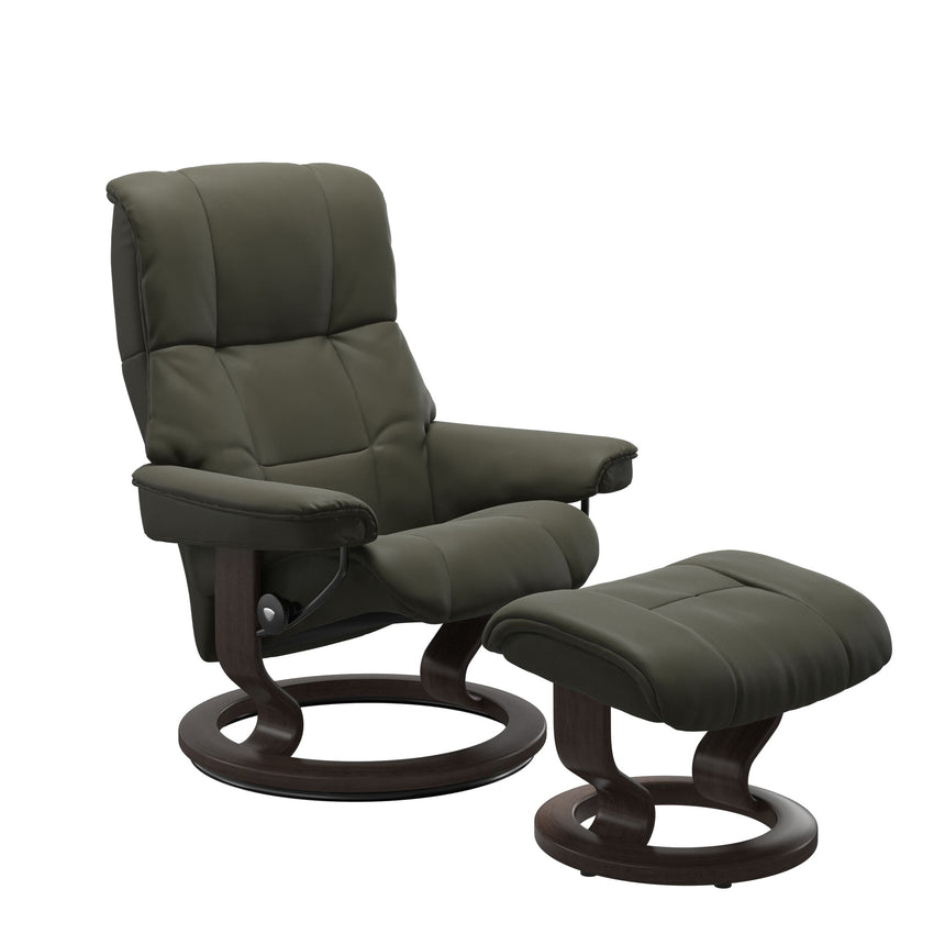 Mayfair Recliner - Classic Base - Paloma Dark Olive - Wenge Wood