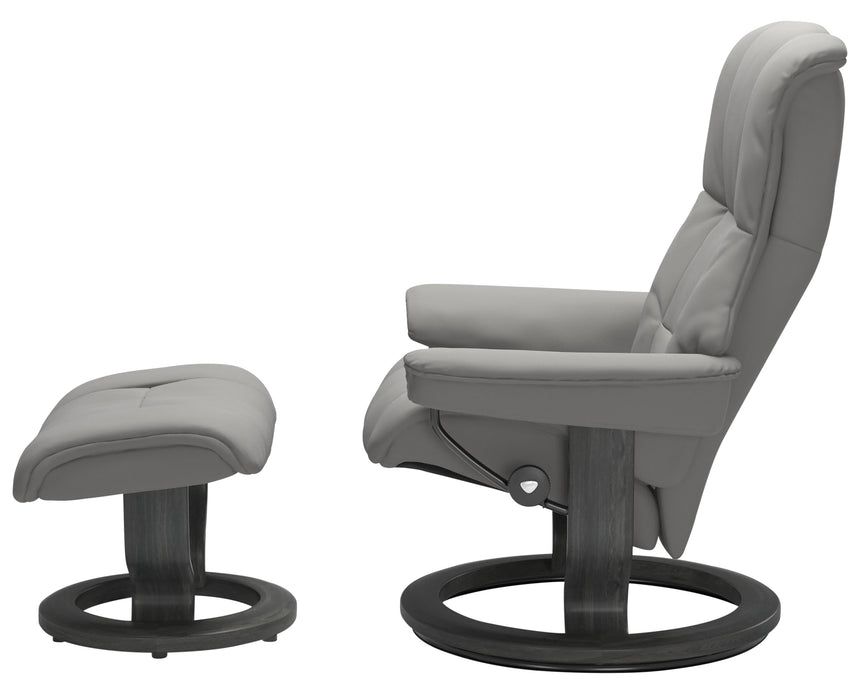 Paloma Leather Silver Grey M & Grey Base | Stressless Mayfair Classic Recliner | Valley Ridge Furniture