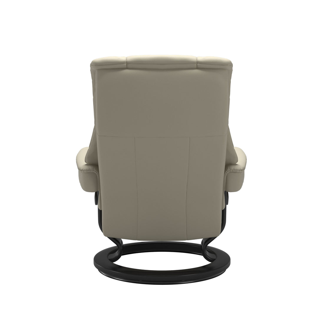 Stressless Mayfair Recliner Classic Base in Paloma Light Grey, Black, back view