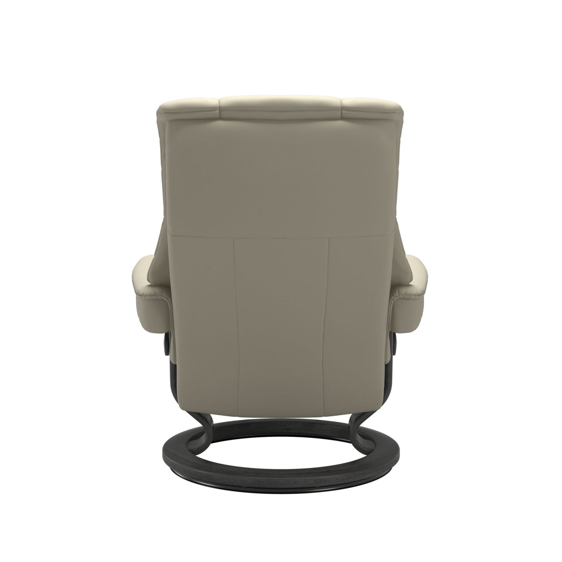 Stressless Mayfair Recliner Classic Base in Paloma Light Grey, Grey, back view