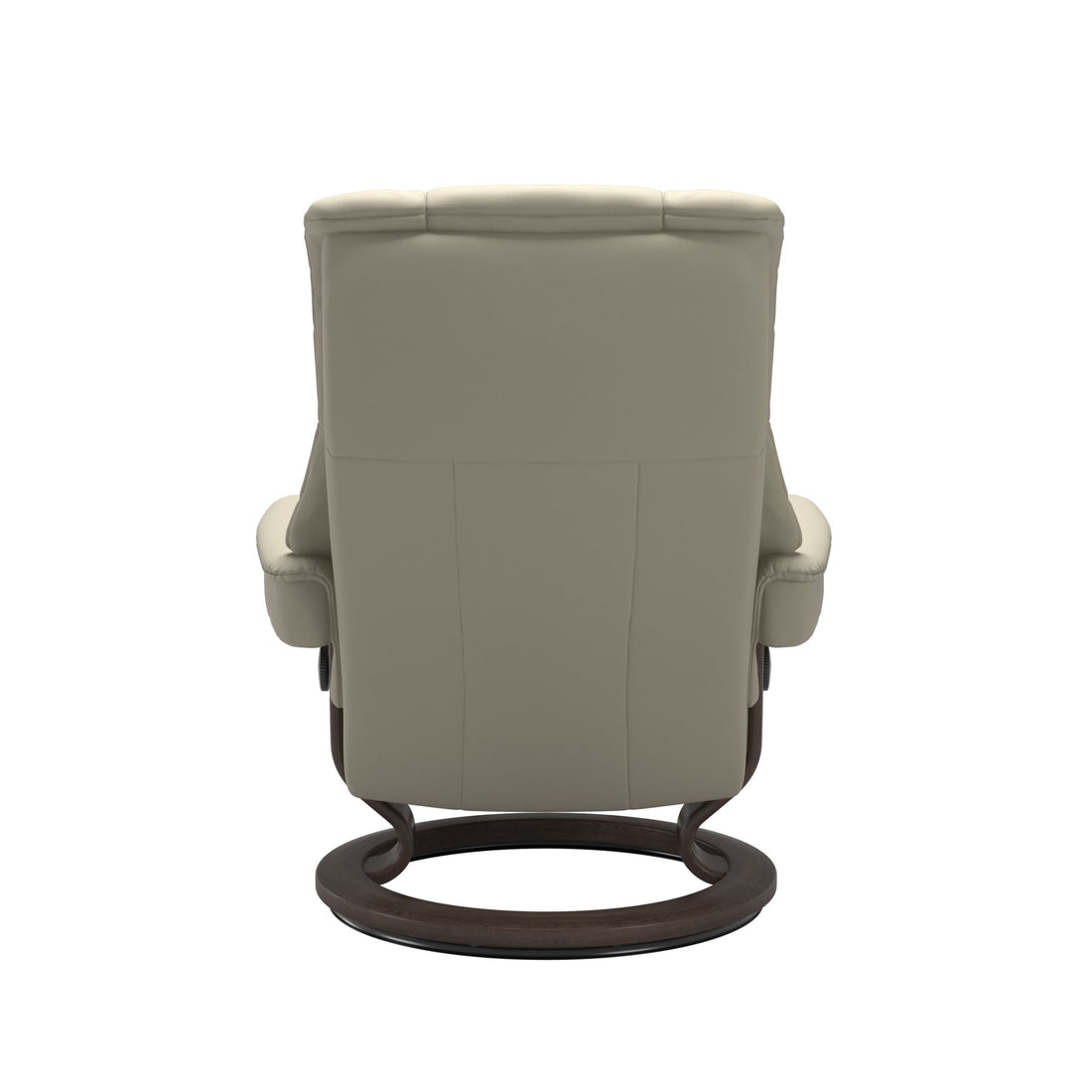 Stressless Mayfair Recliner Classic Base in Paloma Light Grey, Wenge, back view
