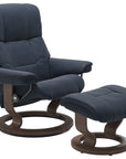 Paloma Leather Oxford Blue M & Walnut Base | Stressless Mayfair Classic Recliner - Promo | Valley Ridge Furniture