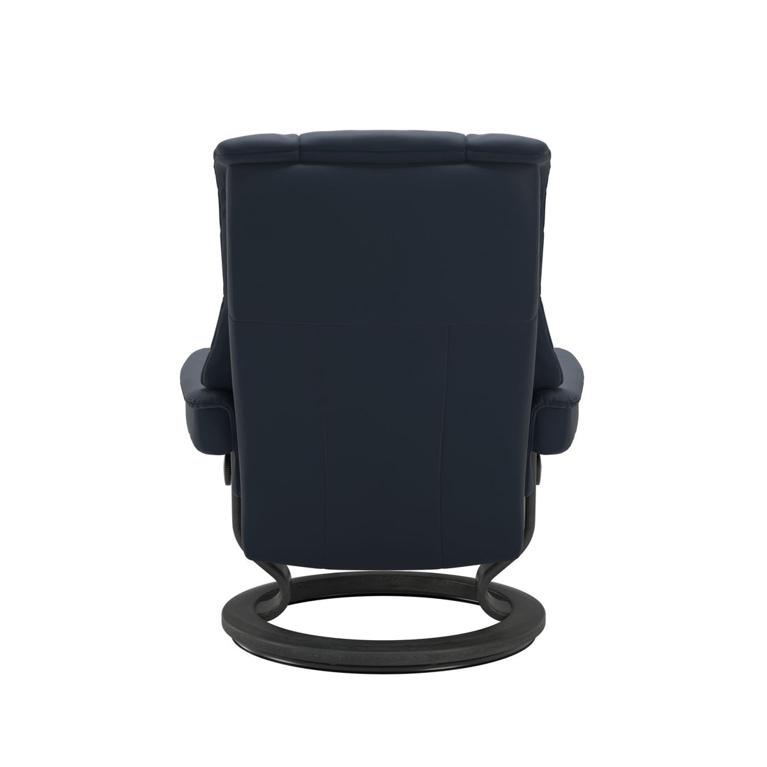 Stressless Mayfair Recliner Classic Base in Paloma Oxford Blue, Grey, back view