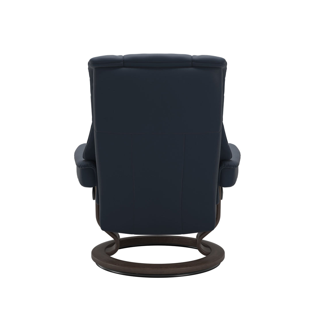 Stressless Mayfair Recliner Classic Base in Paloma Oxford Blue, Wenge, back view
