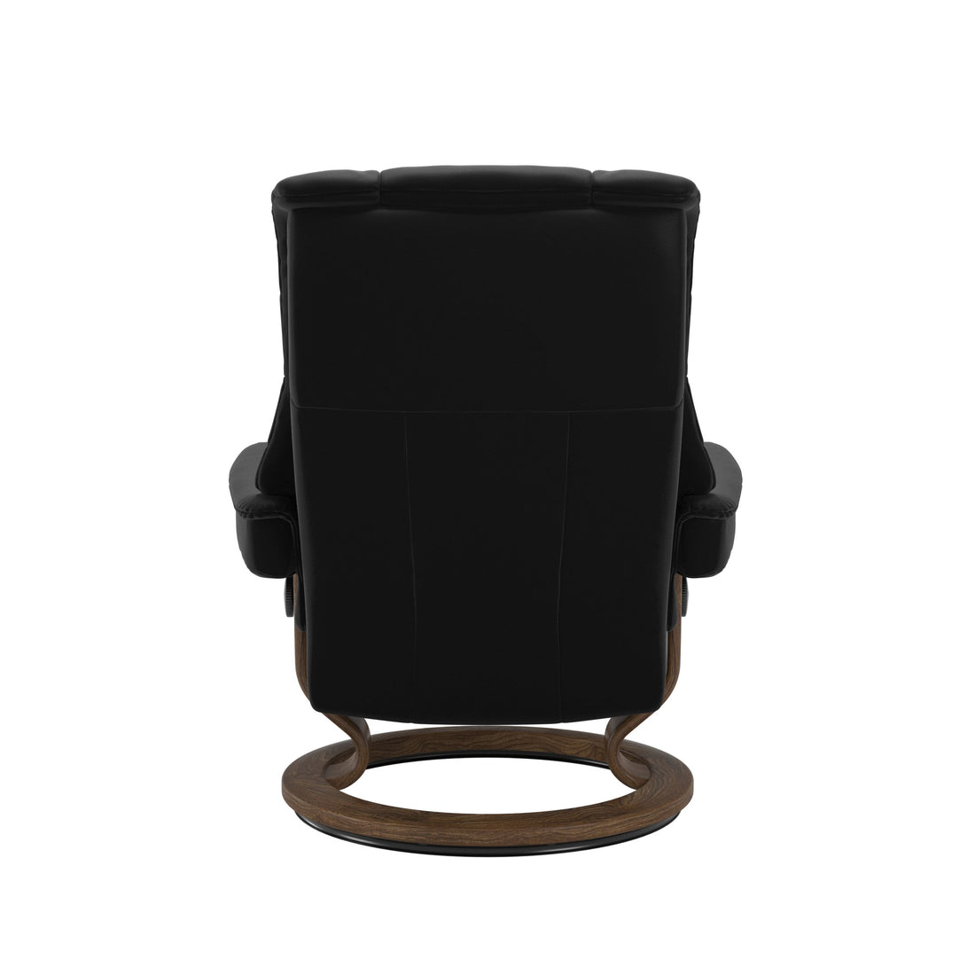 Stressless Mayfair Recliner Classic Base in Paloma Black, Teak, back view