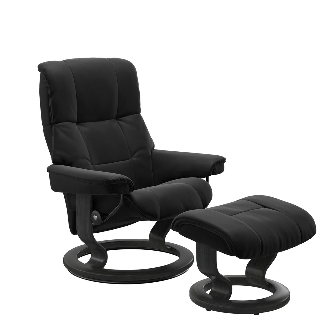 Stressless Mayfair Recliner Classic Base in Paloma Black, Grey, front view