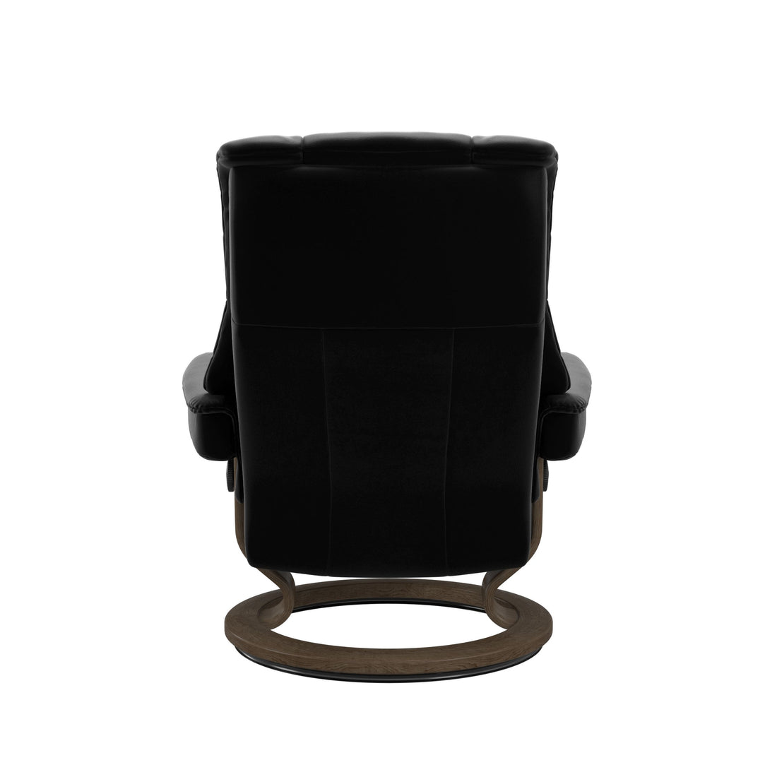 Stressless Mayfair Recliner Classic Base in Paloma Black, Smoked Oak, back view