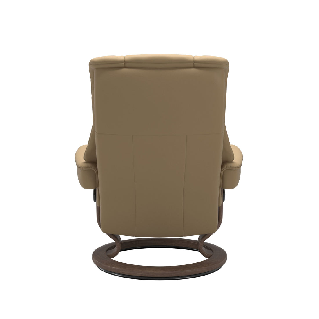 Stressless Mayfair Recliner Classic Base in Paloma Sand, Walnut, back view