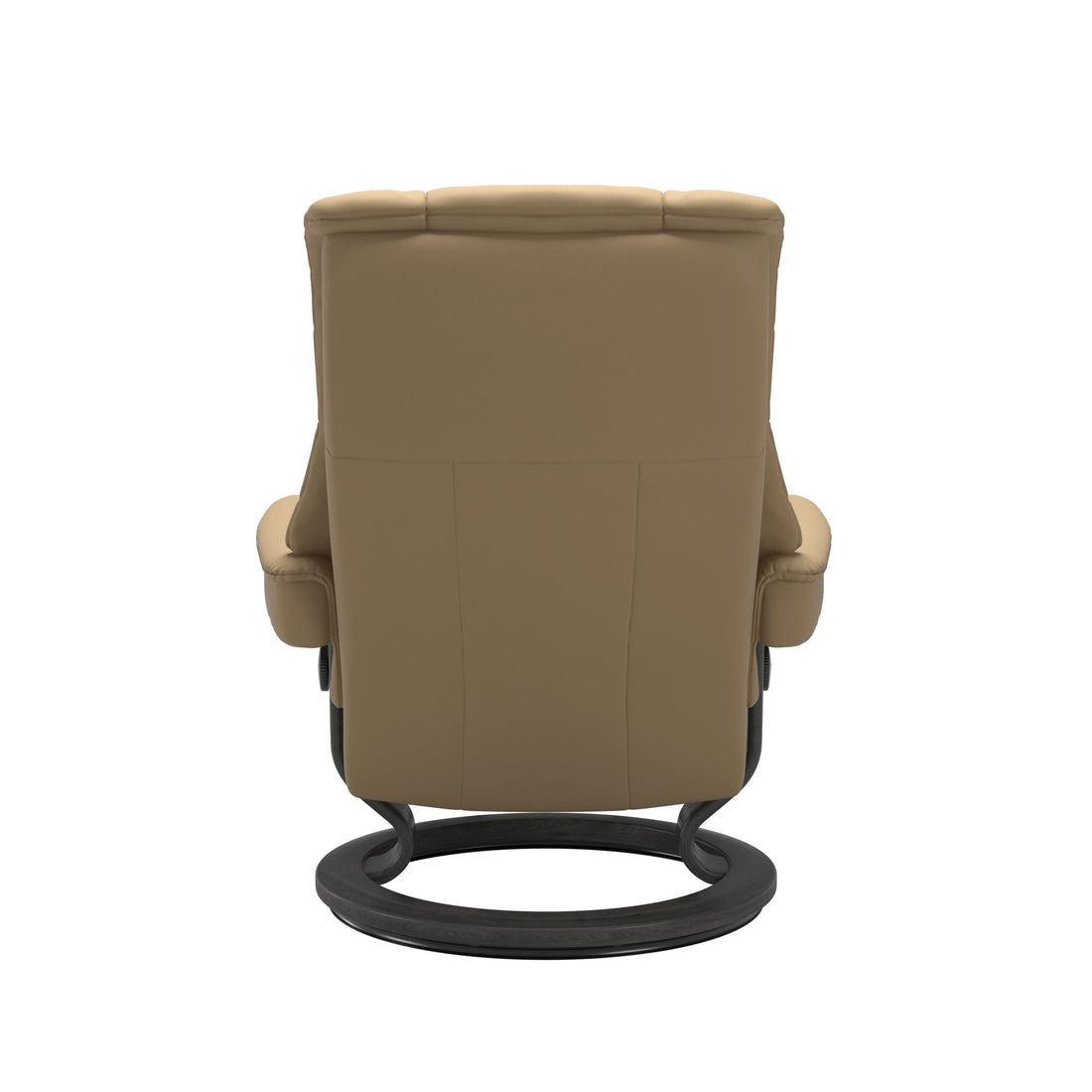 Stressless Mayfair Recliner Classic Base in Paloma Sand, Grey, back view