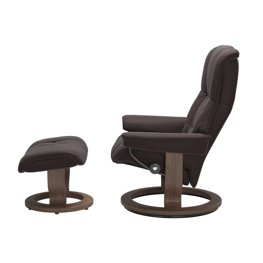 Mayfair Recliner - Classic Base - Paloma Chocolate - Walnut Wood
