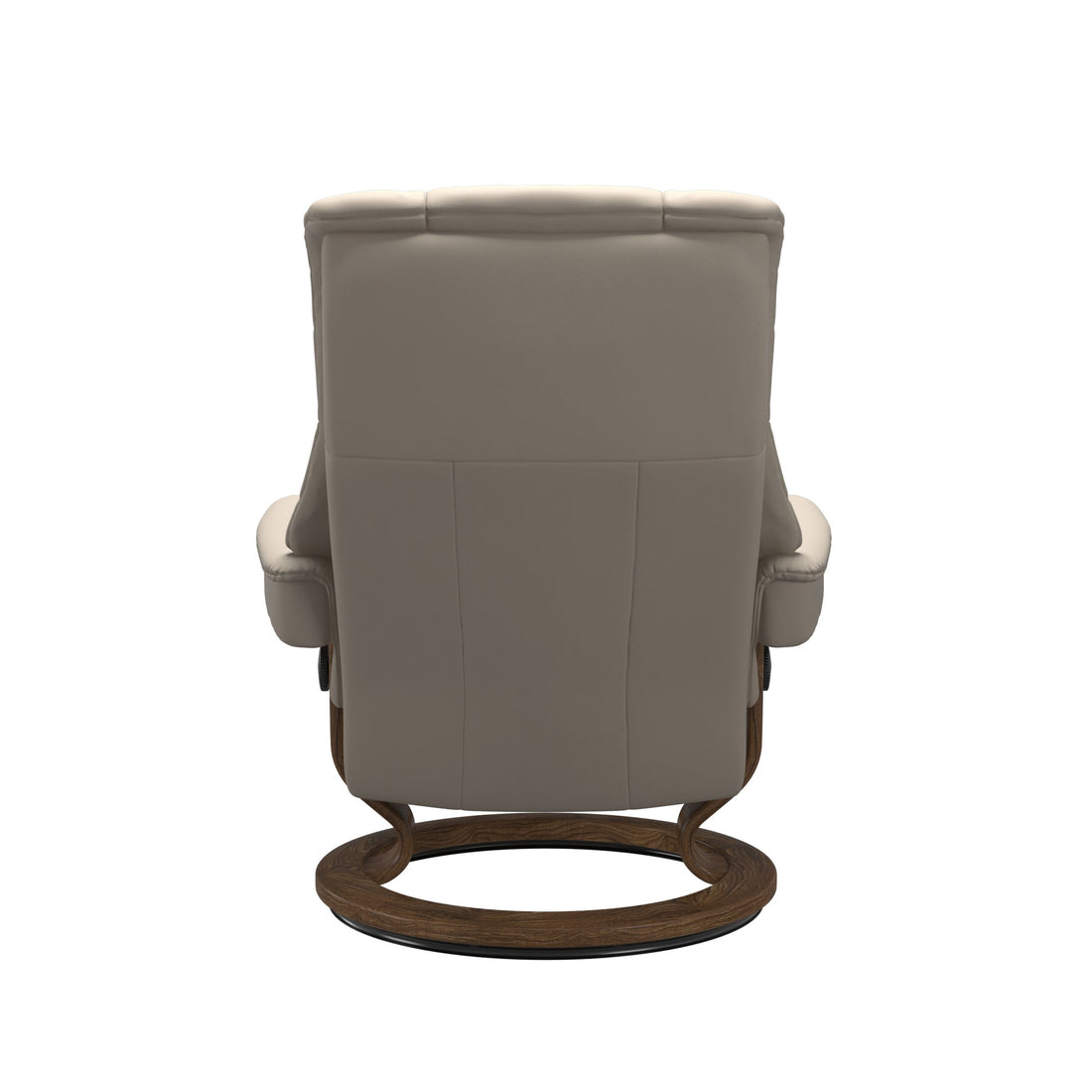 Stressless Mayfair Recliner Classic Base in Paloma Fog, Teak, back view