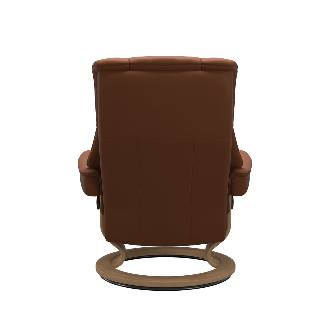 Stressless Mayfair Recliner Classic Base in Paloma New Cognac, Oak, back view