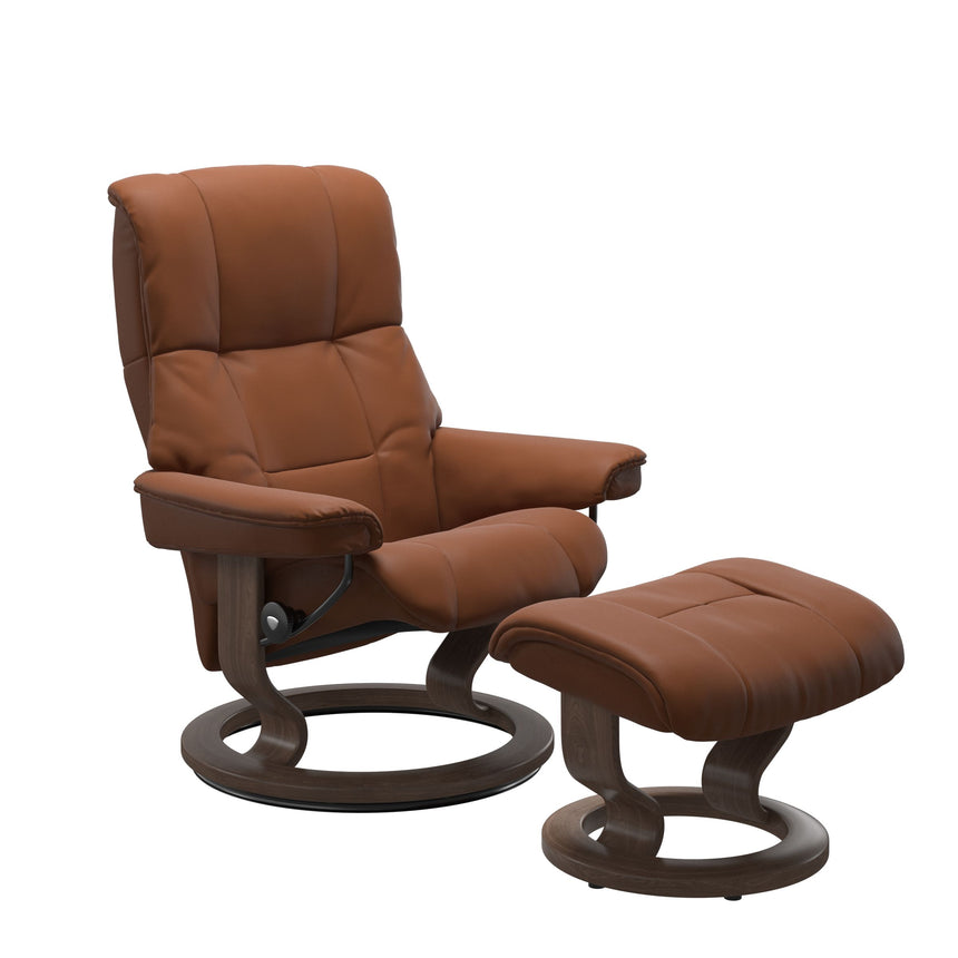 Mayfair Recliner - Classic Base - Paloma New cognac - Walnut Wood