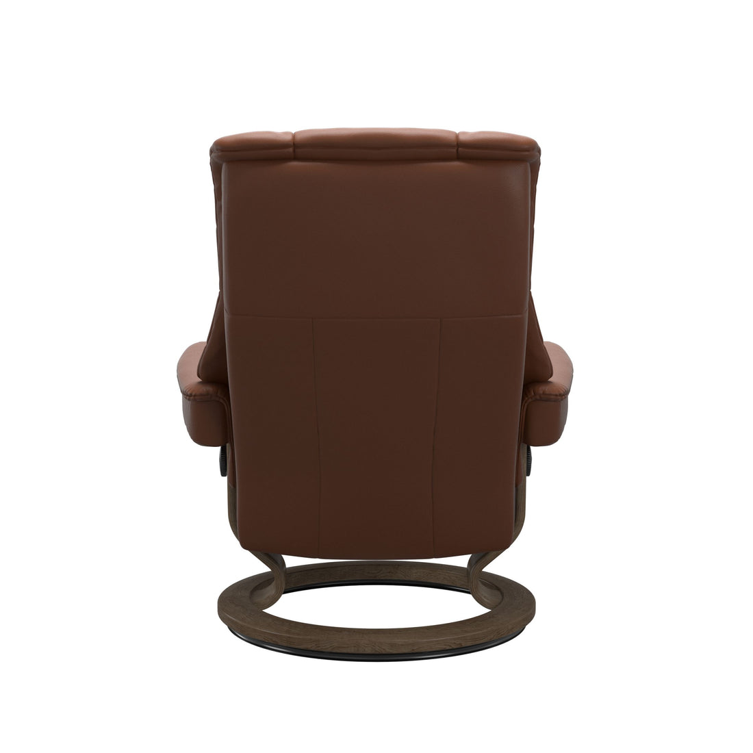 Stressless Mayfair Recliner Classic Base in Paloma New Cognac, Smoked Oak, back view