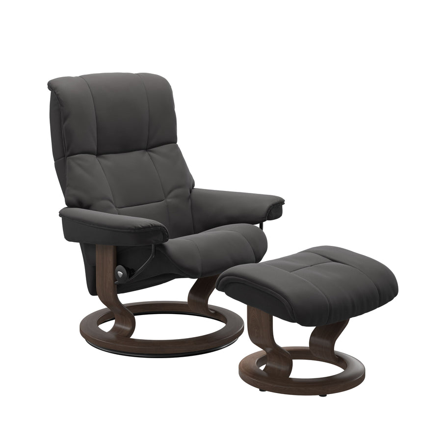 Mayfair Recliner - Classic Base - Paloma Rock - Walnut Wood