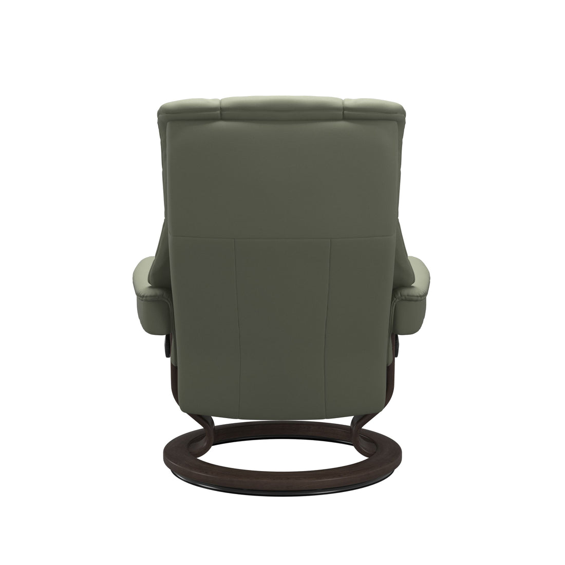 Stressless Mayfair Recliner Classic Base in Paloma Shadow Green, Wenge, back view