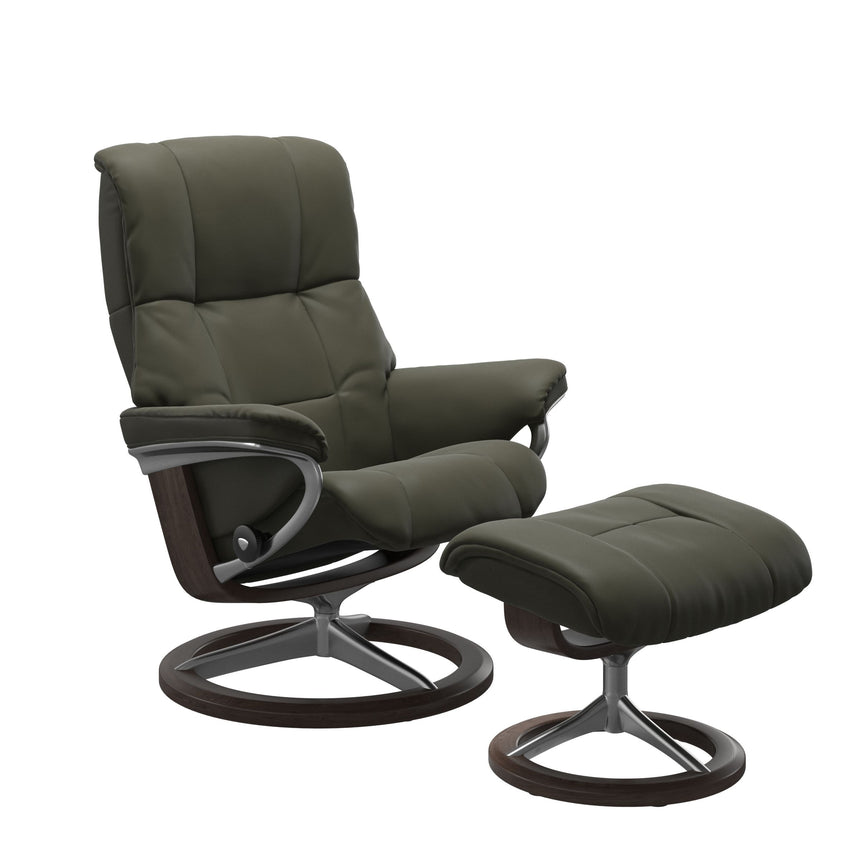 Mayfair Recliner - Signature Base - Paloma Dark Olive - Wenge Wood