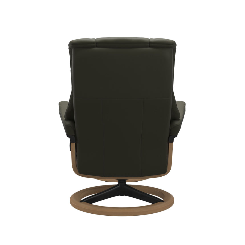 Mayfair Recliner - Signature Base - Paloma Dark Olive - Oak (with Matte Black) Wood