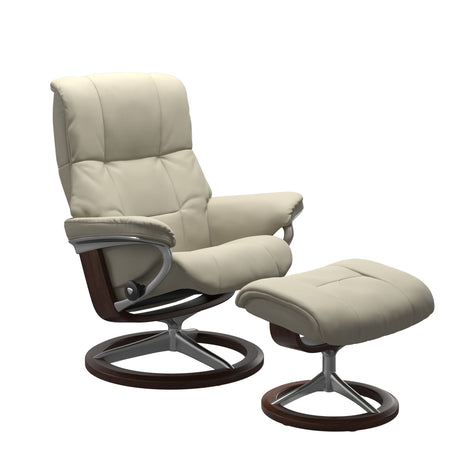 Mayfair Recliner - Signature Base - Paloma Light Grey - Brown Wood