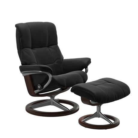 Mayfair Recliner - Signature Base - Paloma Black - Brown Wood