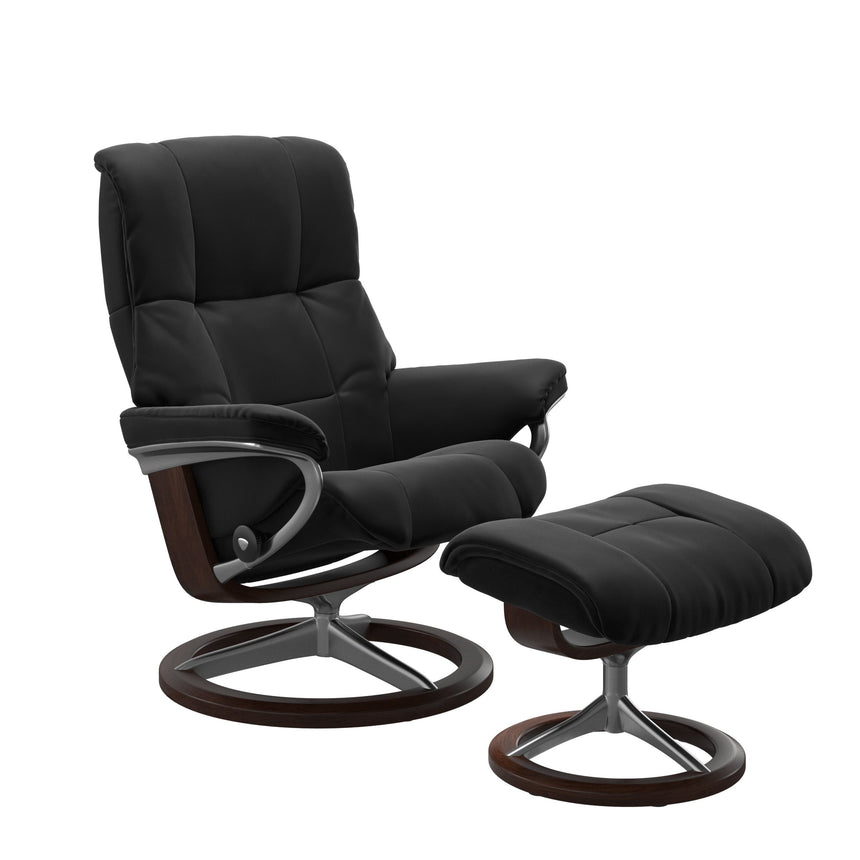 Mayfair Recliner - Signature Base - Paloma Black - Brown Wood