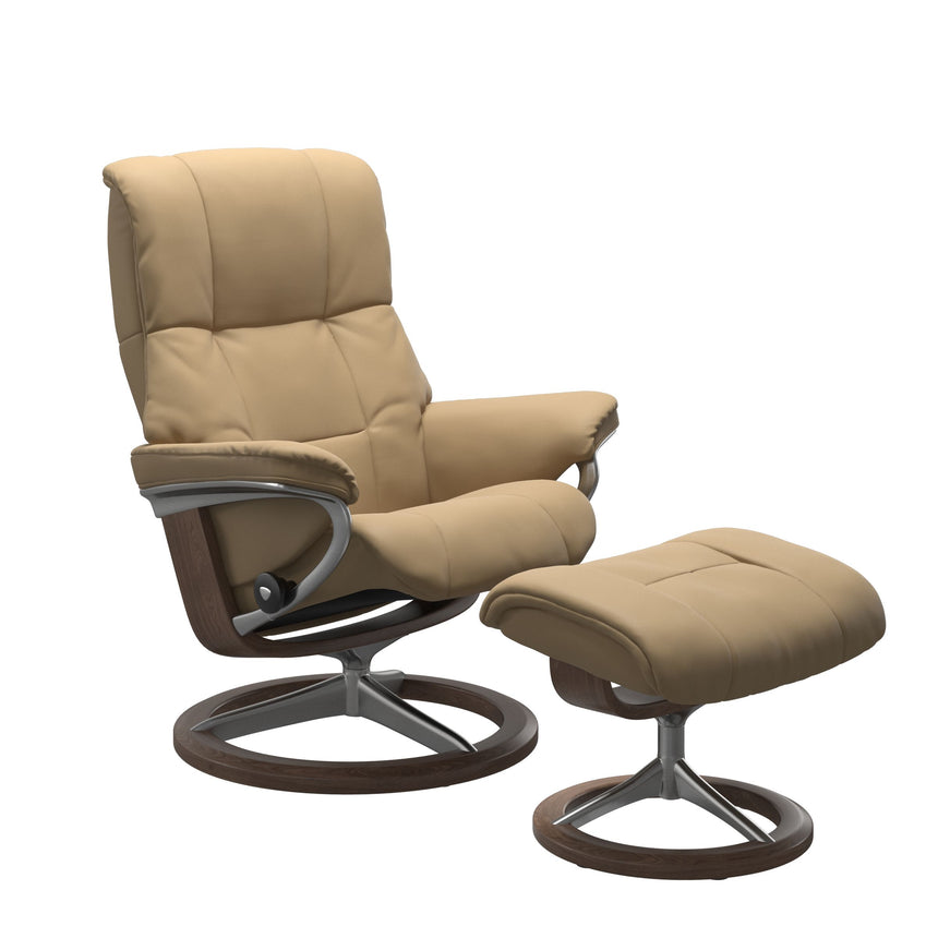 Mayfair Recliner - Signature Base - Paloma Sand - Walnut Wood