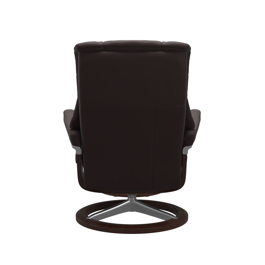 Stressless Mayfair Recliner Signature Base in Paloma Chocolate, Brown, back view
