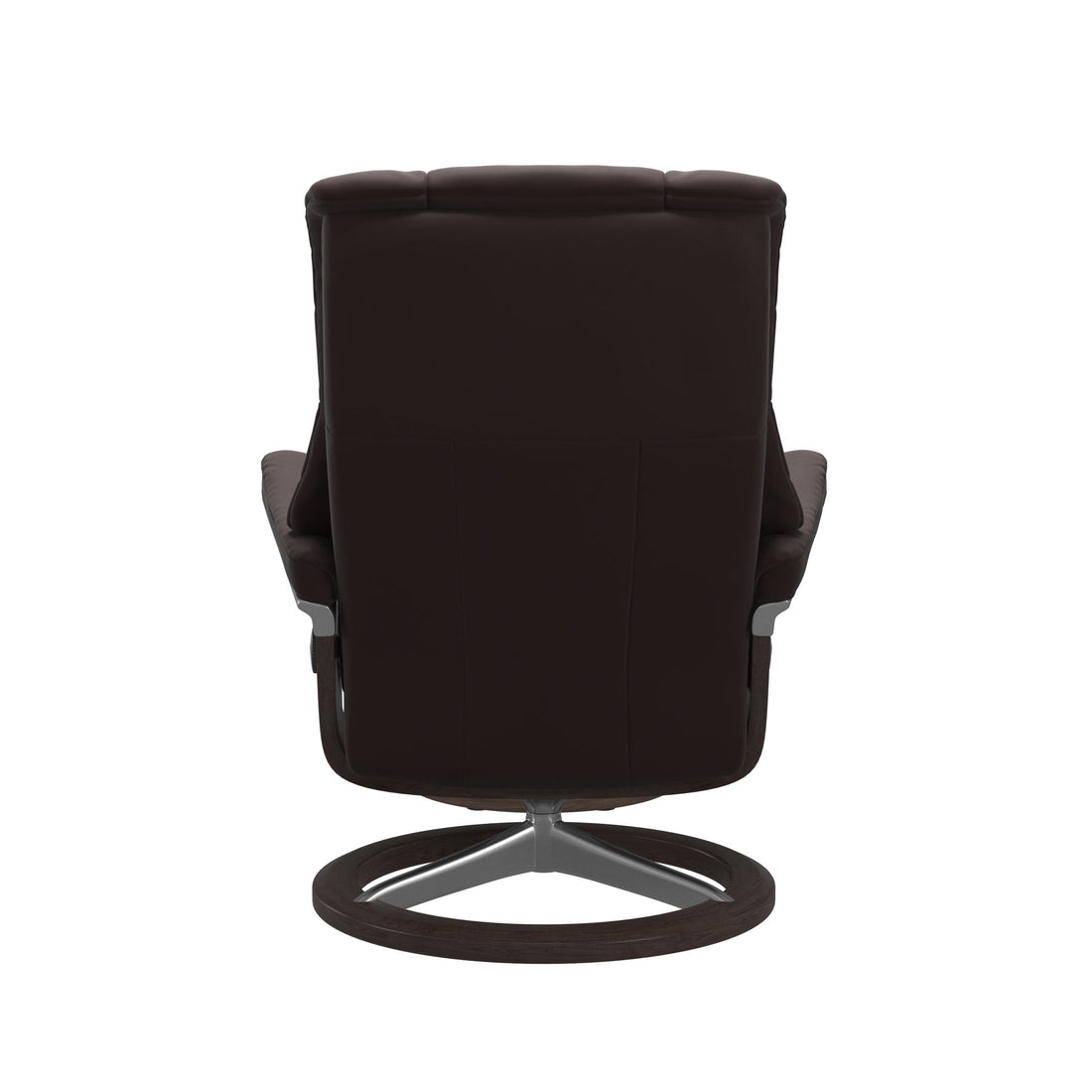 Stressless Mayfair Recliner Signature Base in Paloma Chocolate, Wenge, back view
