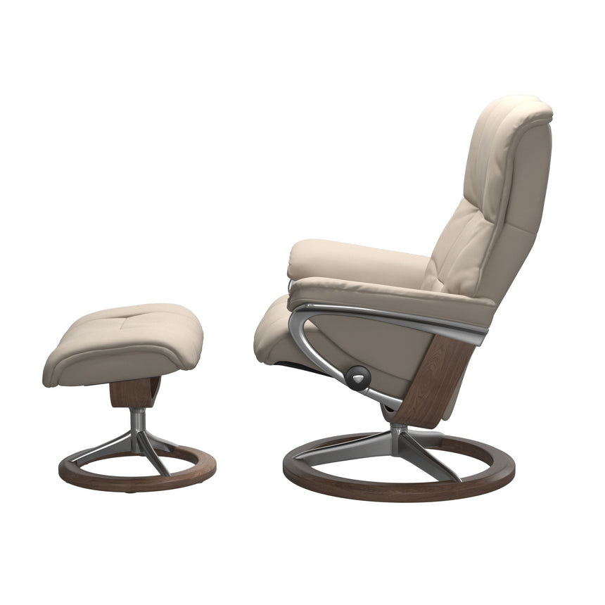 Mayfair Recliner - Signature Base - Paloma Fog - Walnut Wood