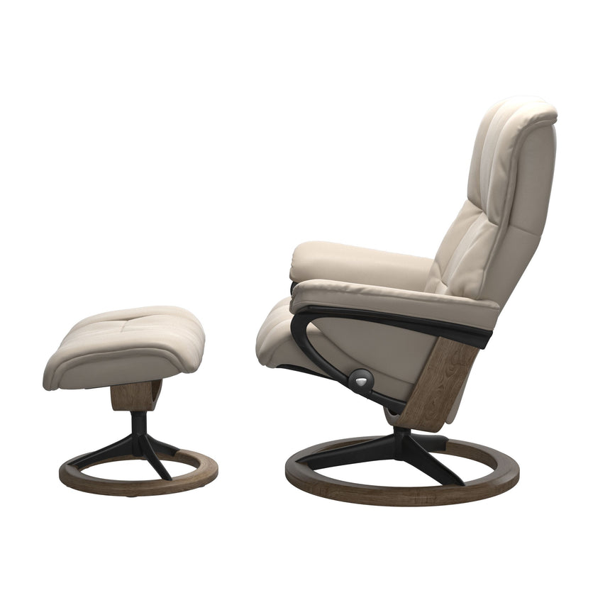 Mayfair Recliner - Signature Base - Paloma Fog - Smoked Oak (with Matte Black) Wood