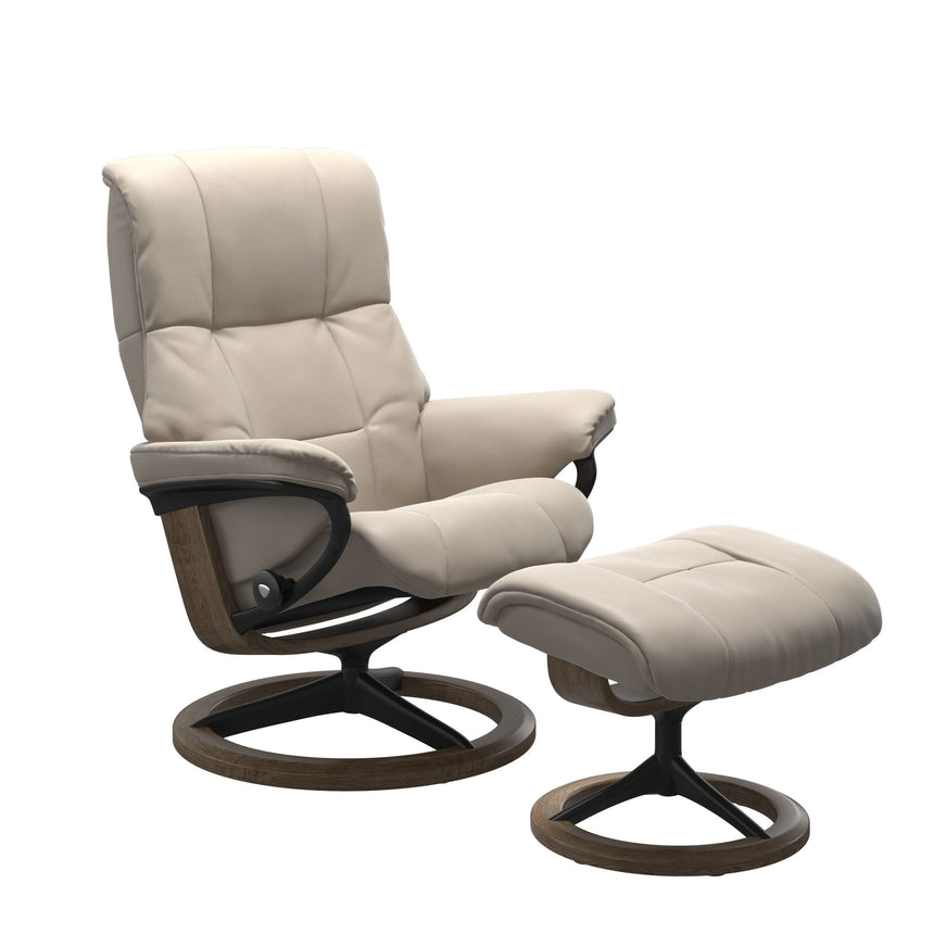 Mayfair Recliner - Signature Base - Paloma Fog - Smoked Oak (with Matte Black) Wood