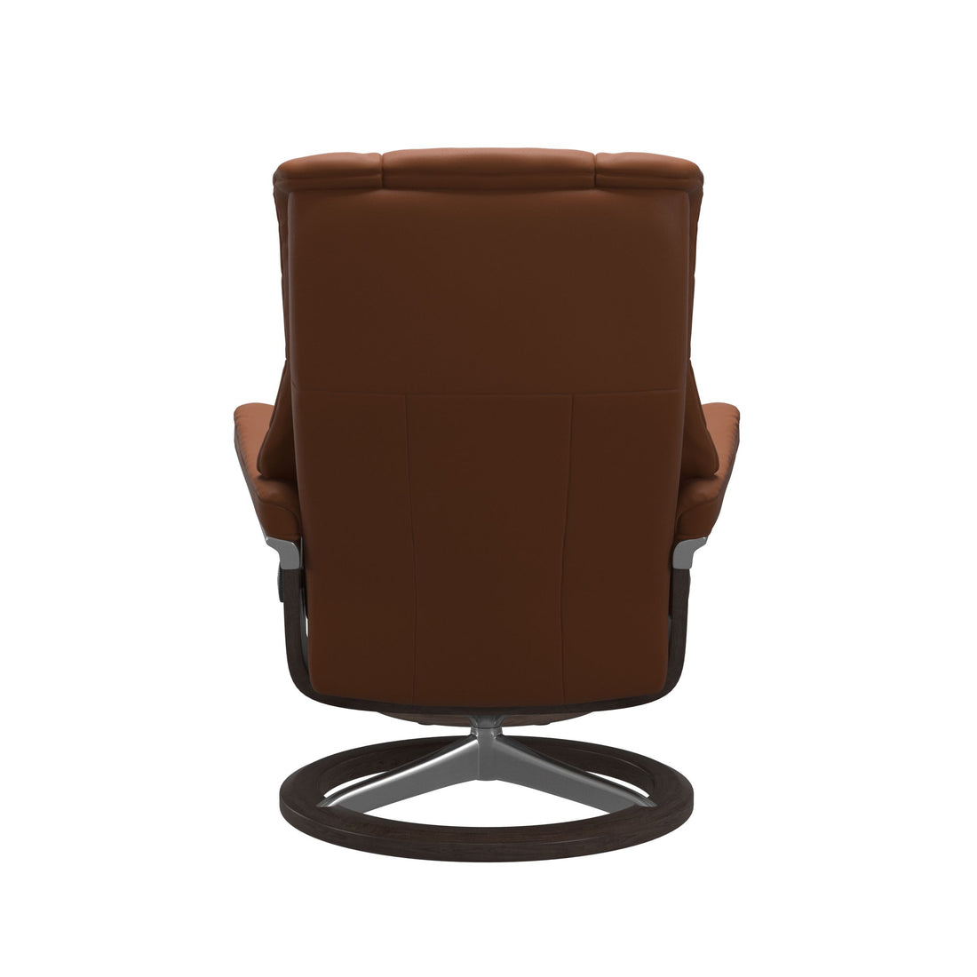 Stressless Mayfair Recliner Signature Base in Paloma New Cognac, Wenge, back view