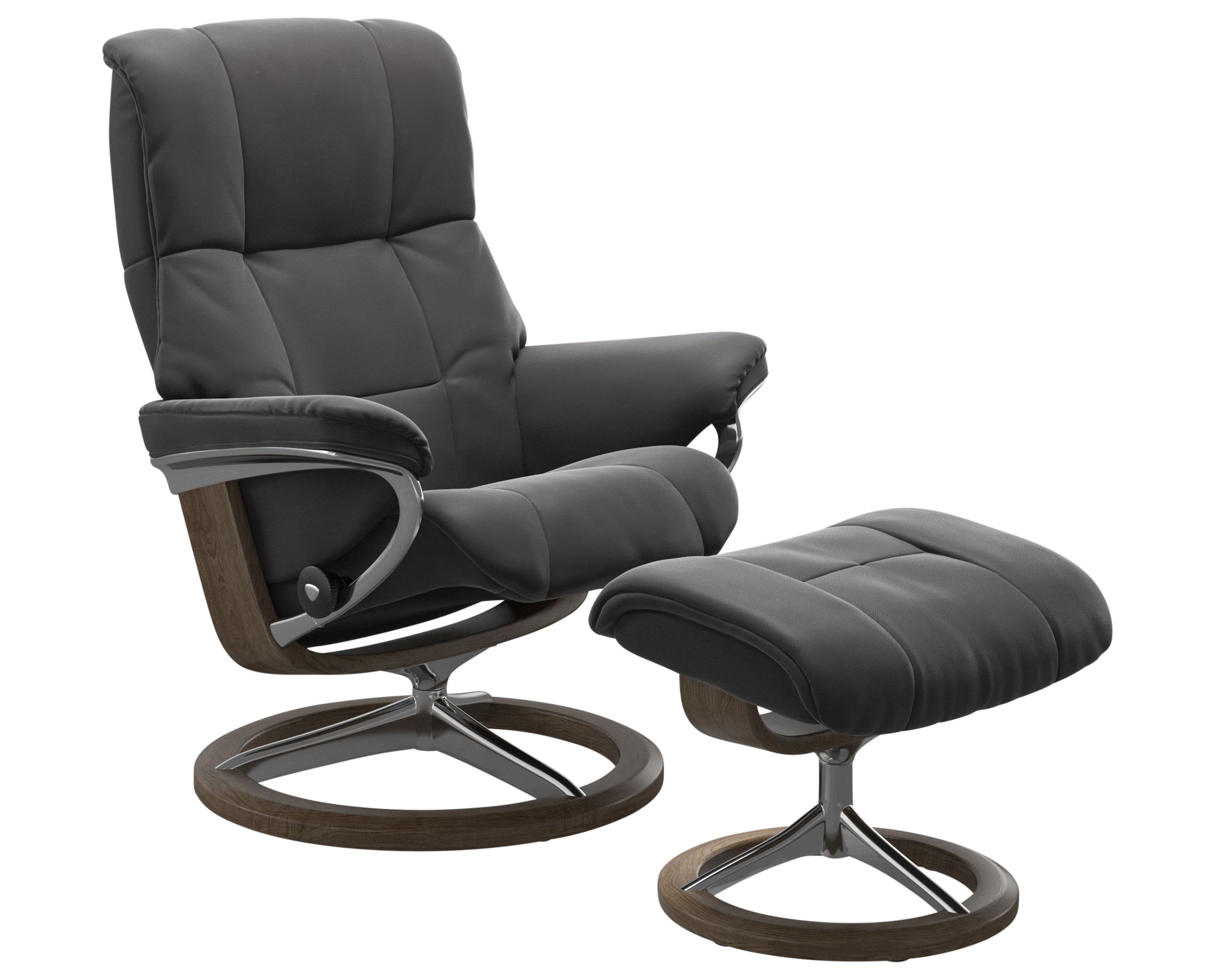 Paloma Leather Rock S/M and Smoked Oak Base | Stressless Mayfair Signature Recliner - Promo | Valley Ridge Furniture