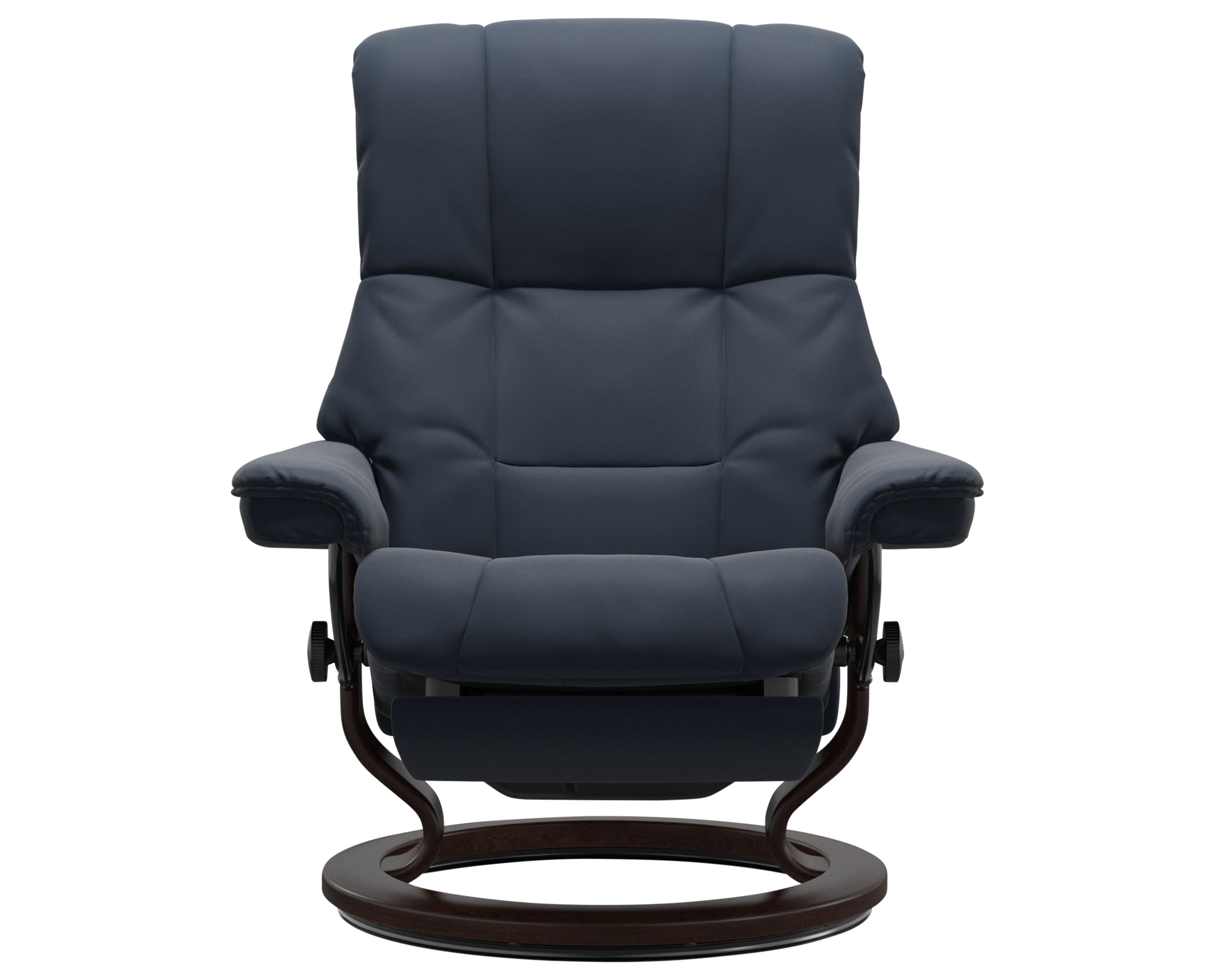 Paloma Leather Oxford Blue L &amp; Brown Base | Stressless Mayfair Classic Power Recliner | Valley Ridge Furniture