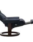 Paloma Leather Oxford Blue L & Brown Base | Stressless Mayfair Classic Power Recliner | Valley Ridge Furniture