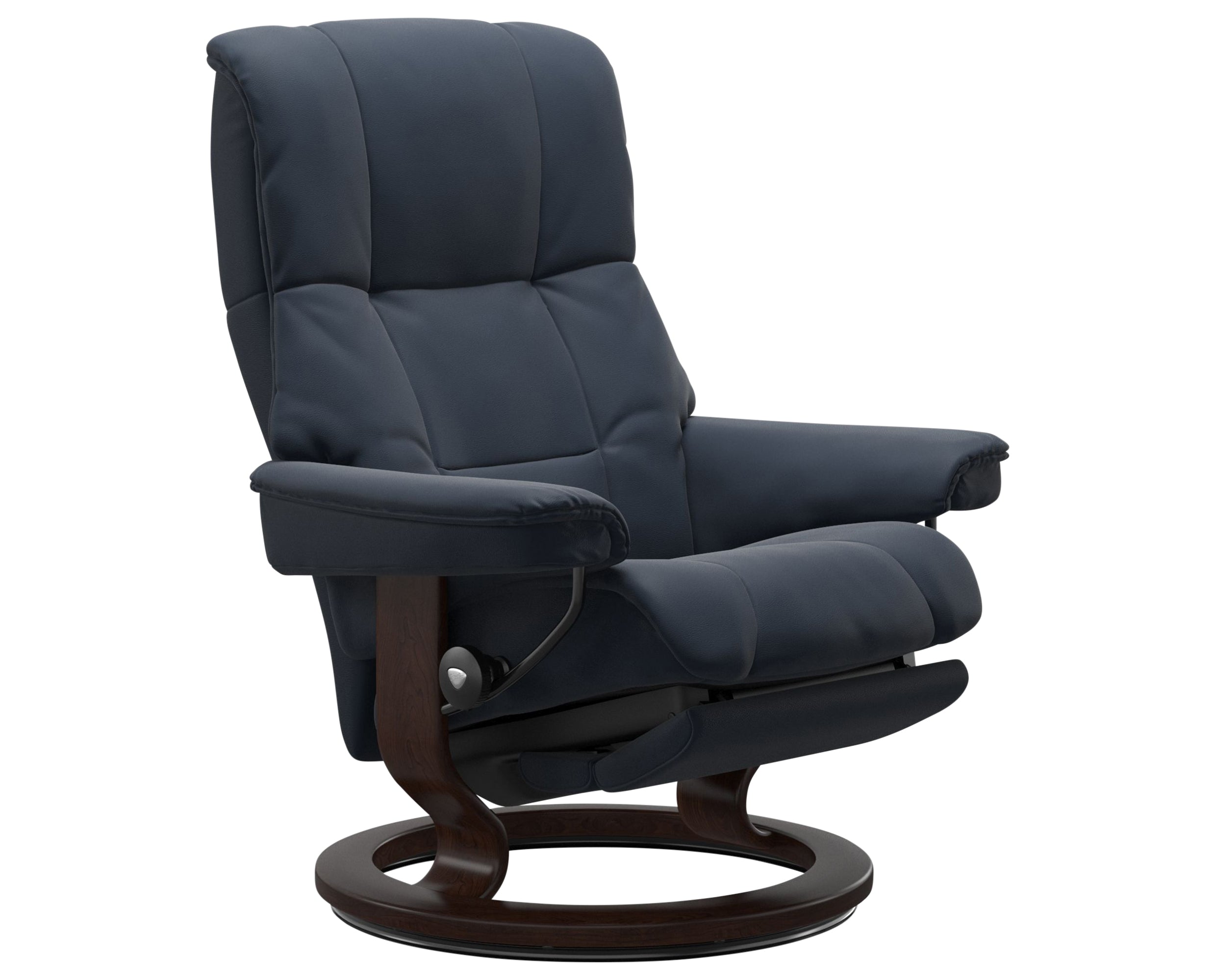 Paloma Leather Oxford Blue L & Brown Base | Stressless Mayfair Classic Power Recliner | Valley Ridge Furniture