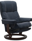 Paloma Leather Oxford Blue L & Brown Base | Stressless Mayfair Classic Power Recliner | Valley Ridge Furniture