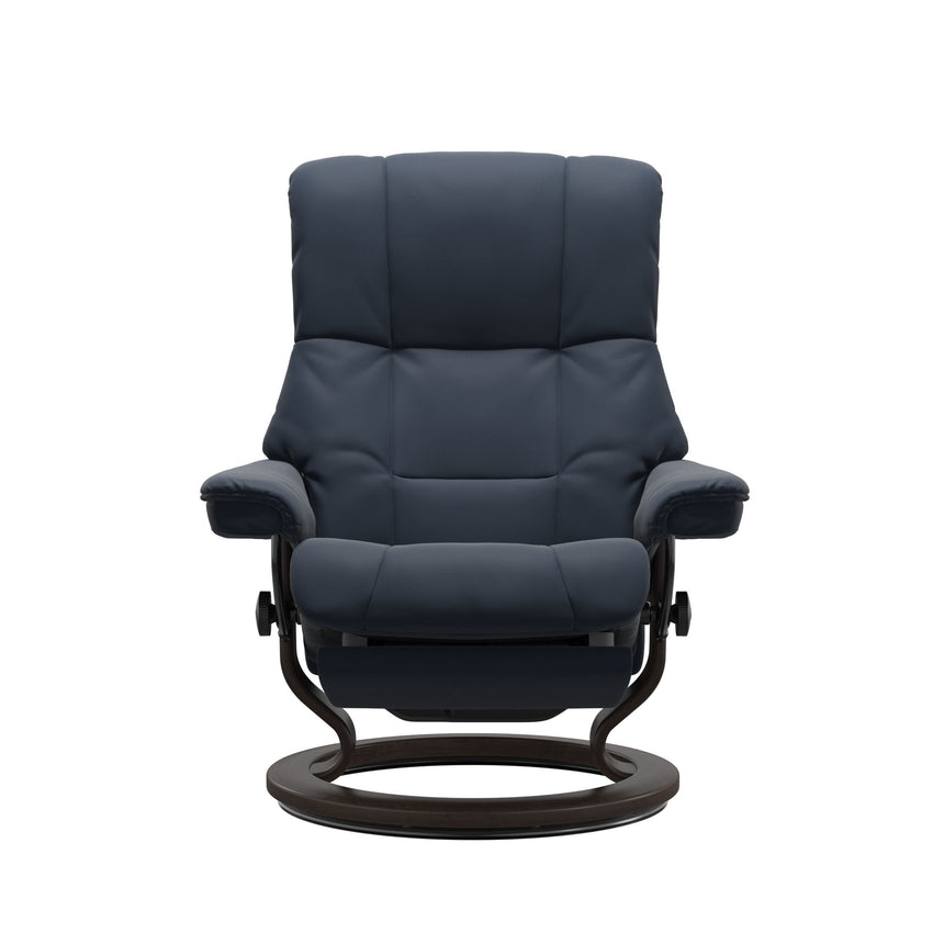 Mayfair Recliner - Classic Power Base - Paloma Oxford Blue - Wenge Wood