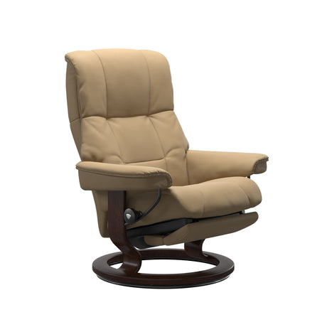 Mayfair Recliner - Classic Power Base - Paloma Sand - Brown Wood