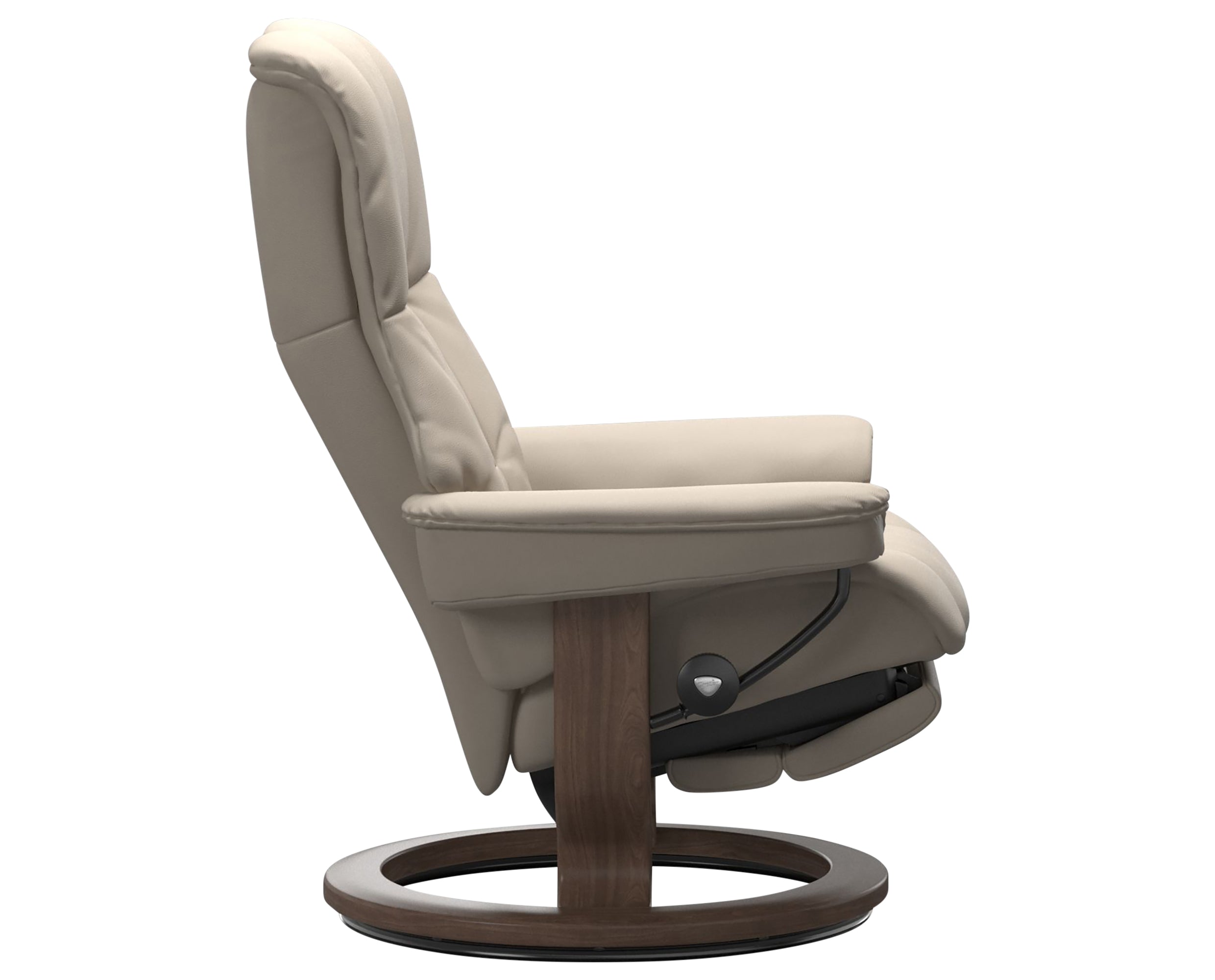 Paloma Leather Fog L & Walnut Base | Stressless Mayfair Classic Power Recliner | Valley Ridge Furniture