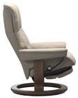 Paloma Leather Fog L & Walnut Base | Stressless Mayfair Classic Power Recliner | Valley Ridge Furniture