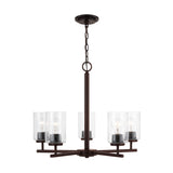 Oslo Five Light Chandelier — Clear Seeded
