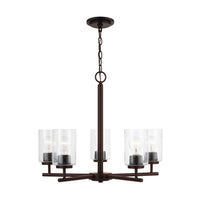 Oslo Five Light Chandelier — Clear Seeded