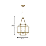 Three Light Lantern — 23.25", Clear