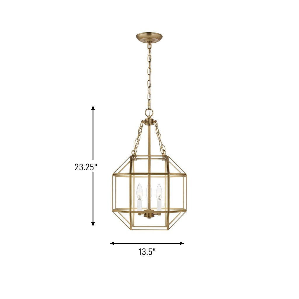 Three Light Lantern — 23.25", Clear